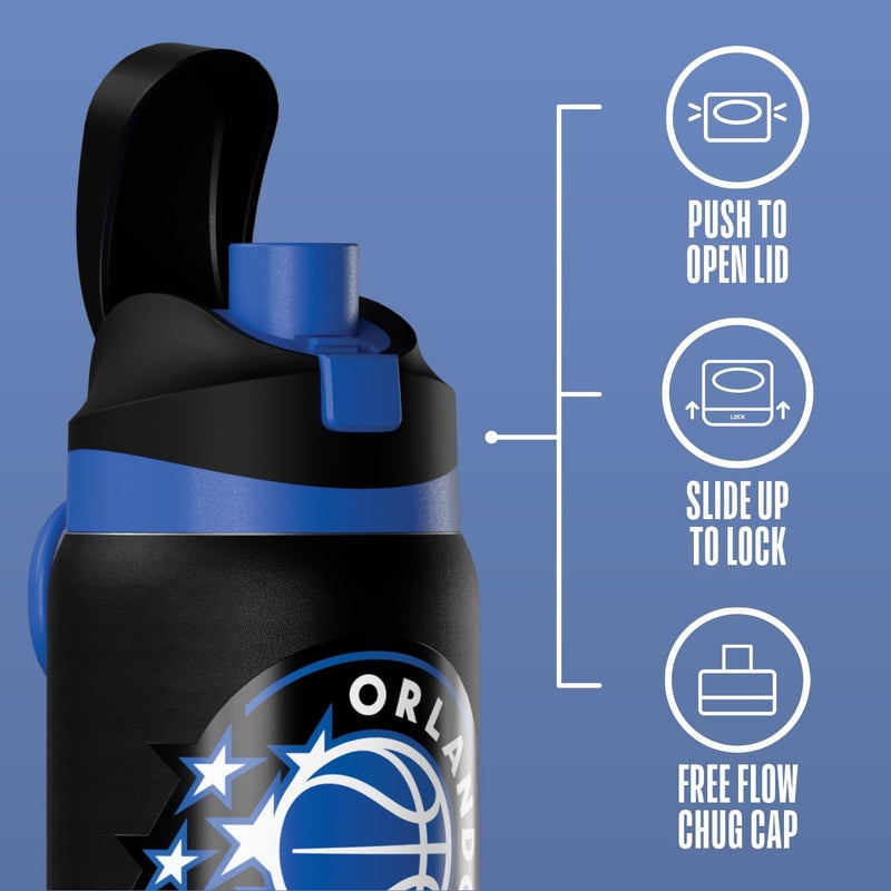 Hydrapeak x NBA Officially Licensed Orlando Magic Oasis 32 oz Water Bottle with Chug Lid Push Button, Stainless Steel Water Bottle No Straw, 32 oz Insulated Water Bottle - Image 3